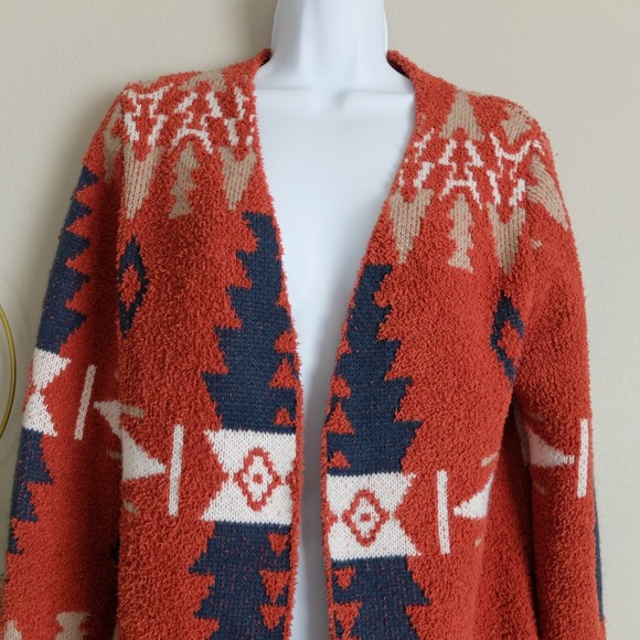 Ally Mae Aztec Tribal Western Style Cardigan Rust Color Size Medium - Picture 2 of 8